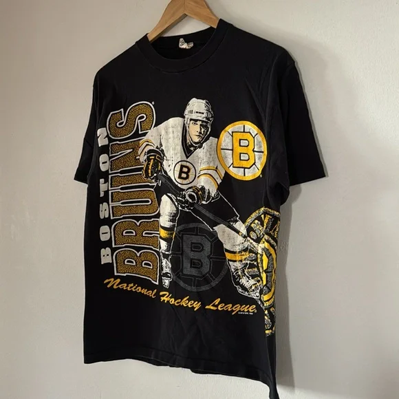 Vintage Boston Bruins T-Shirt / Medium / 1992 / AOP Wraparound Design / NHL - Picture 2 of 10
